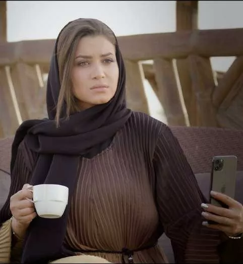 Woman with coffee awareness scene